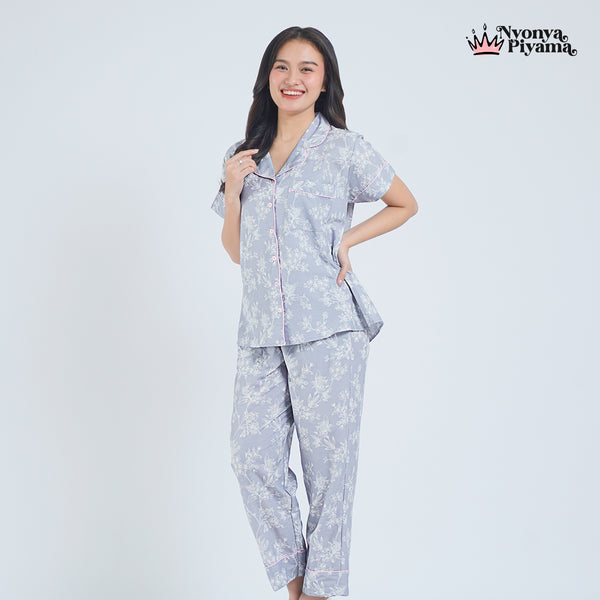Classic Katun Misha Grey - Piyama Set