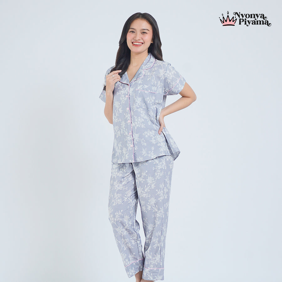 Classic Katun Misha Grey - Piyama Set