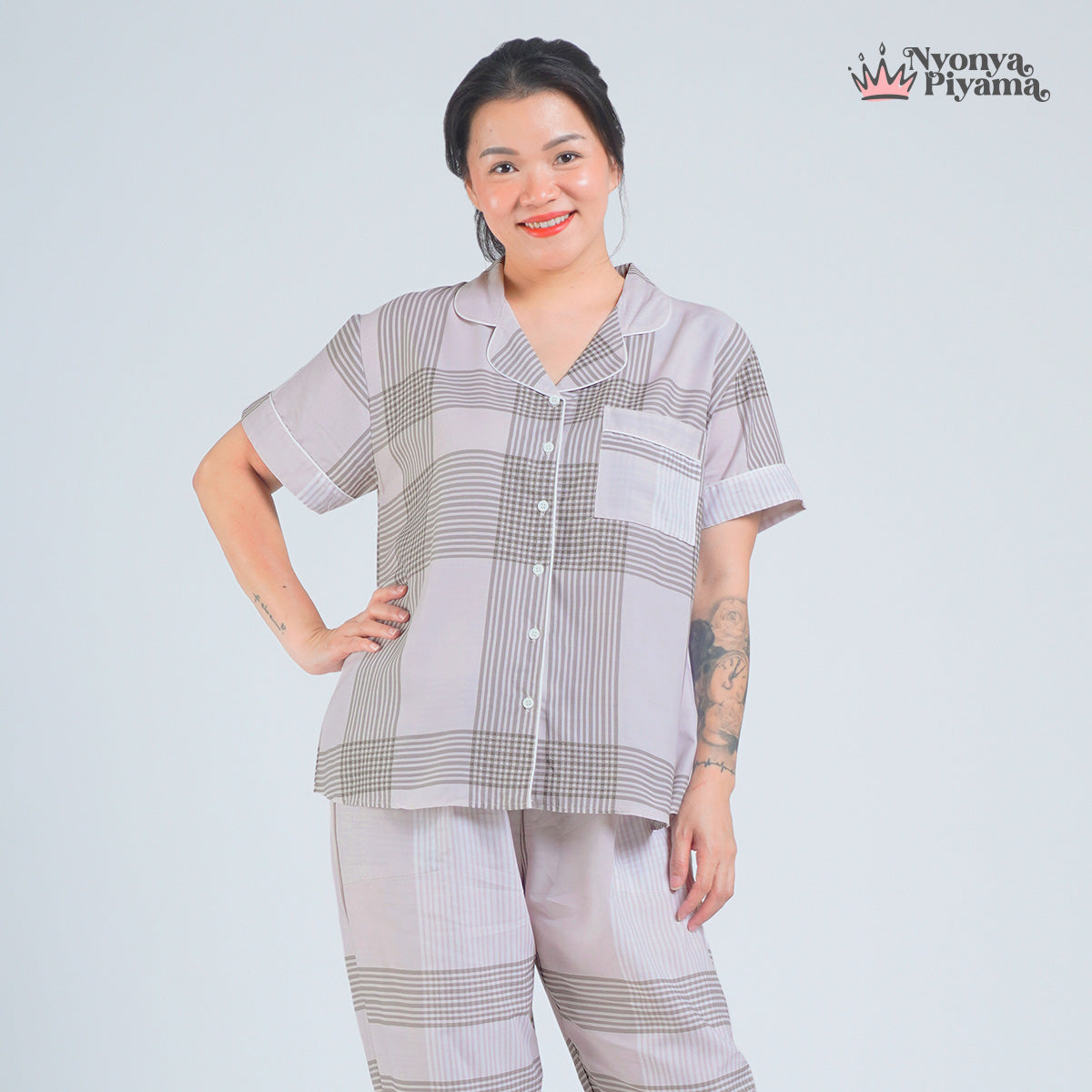 Classic Katun Sion Choco - Piyama Set