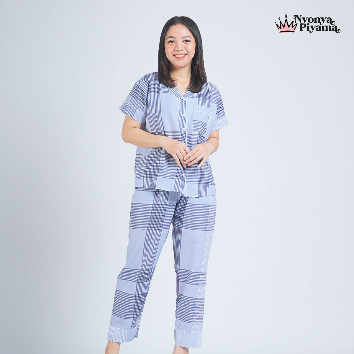 Classic Katun Sion Blue - Piyama Set