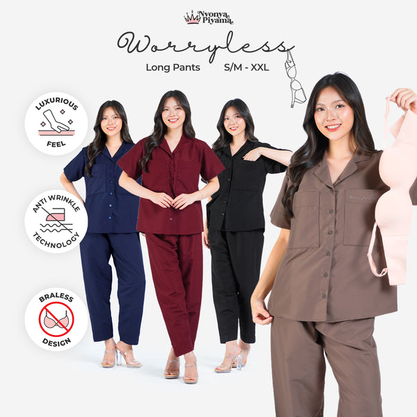 Worryless Series - Braless Piyama Celana Panjang Solid