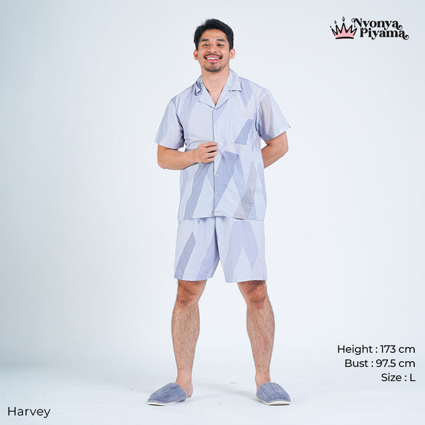 Classic Pajamas Katun Pria Set - Harvey