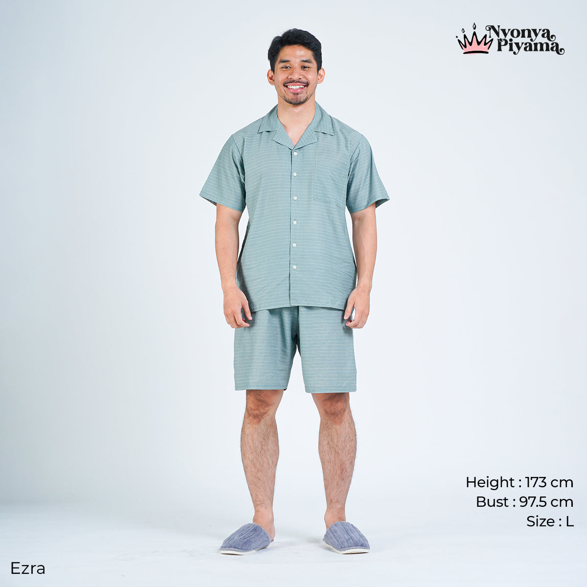 Classic Pajamas Katun Pria Set - Ezra