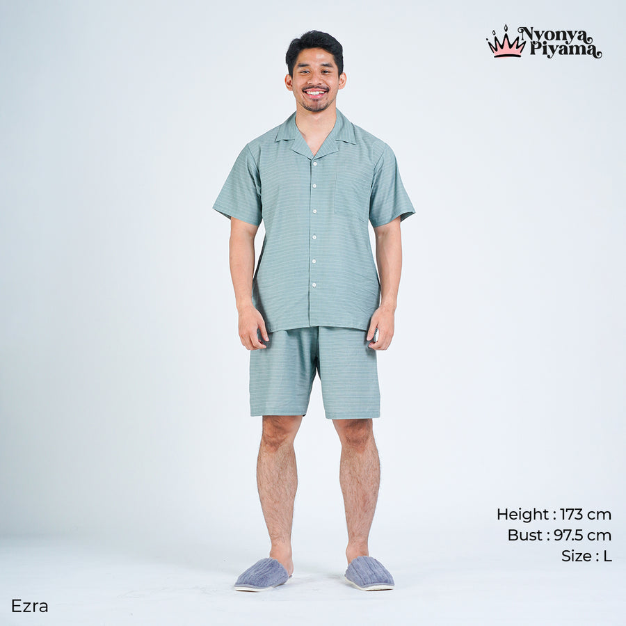 Classic Pajamas Katun Pria Set - Ezra