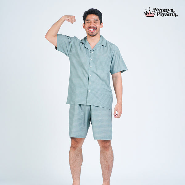 Classic Pajamas Katun Pria Set - Ezra