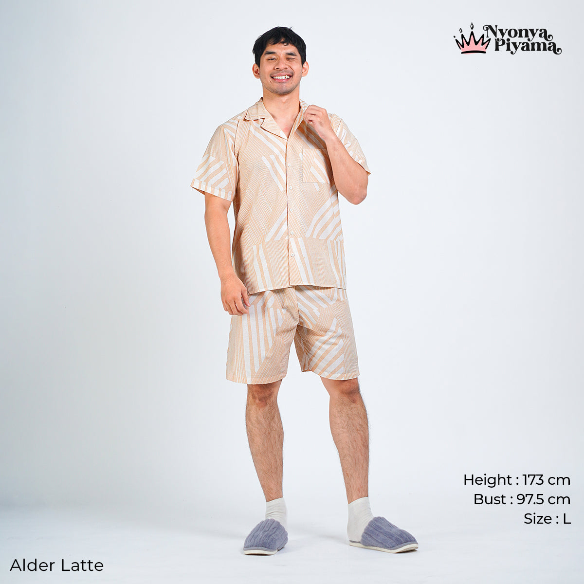 Classic Pajamas Katun for Couple - Alder Latte