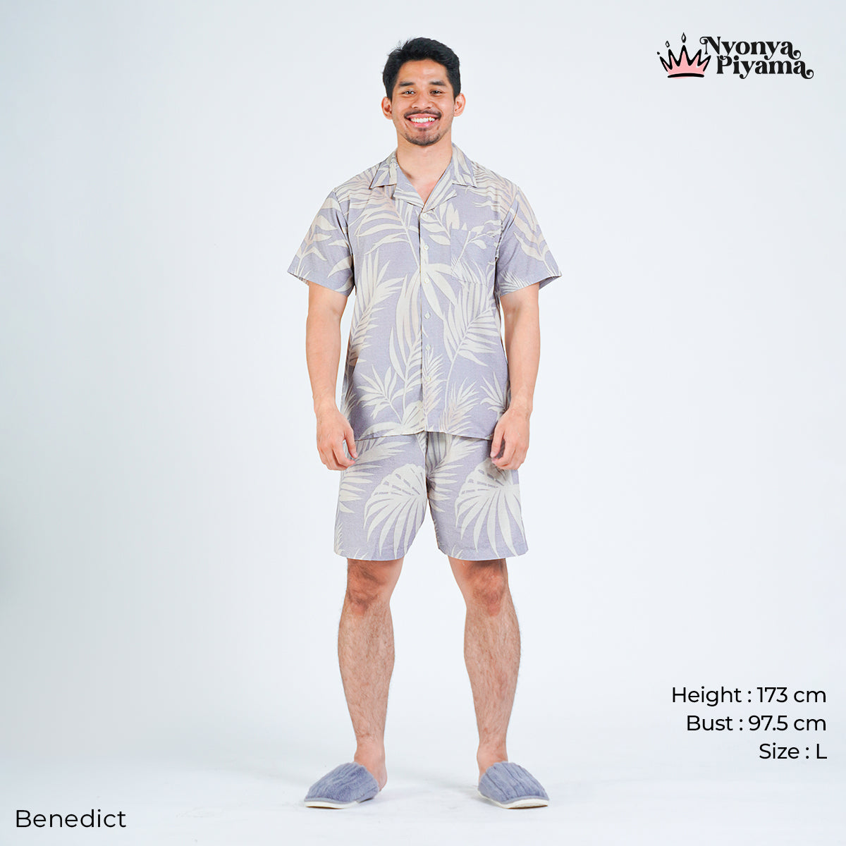 Classic Pajamas Katun Pria Set - Benedict