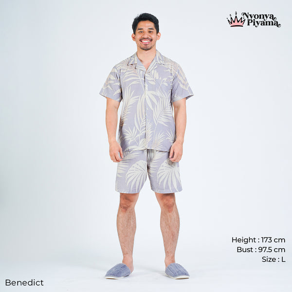 Classic Pajamas Katun Pria Set - Benedict