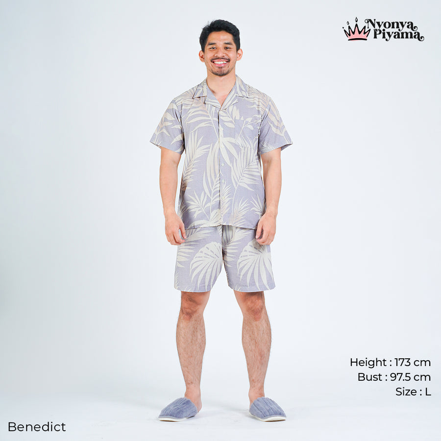 Classic Pajamas Katun Pria Set - Benedict