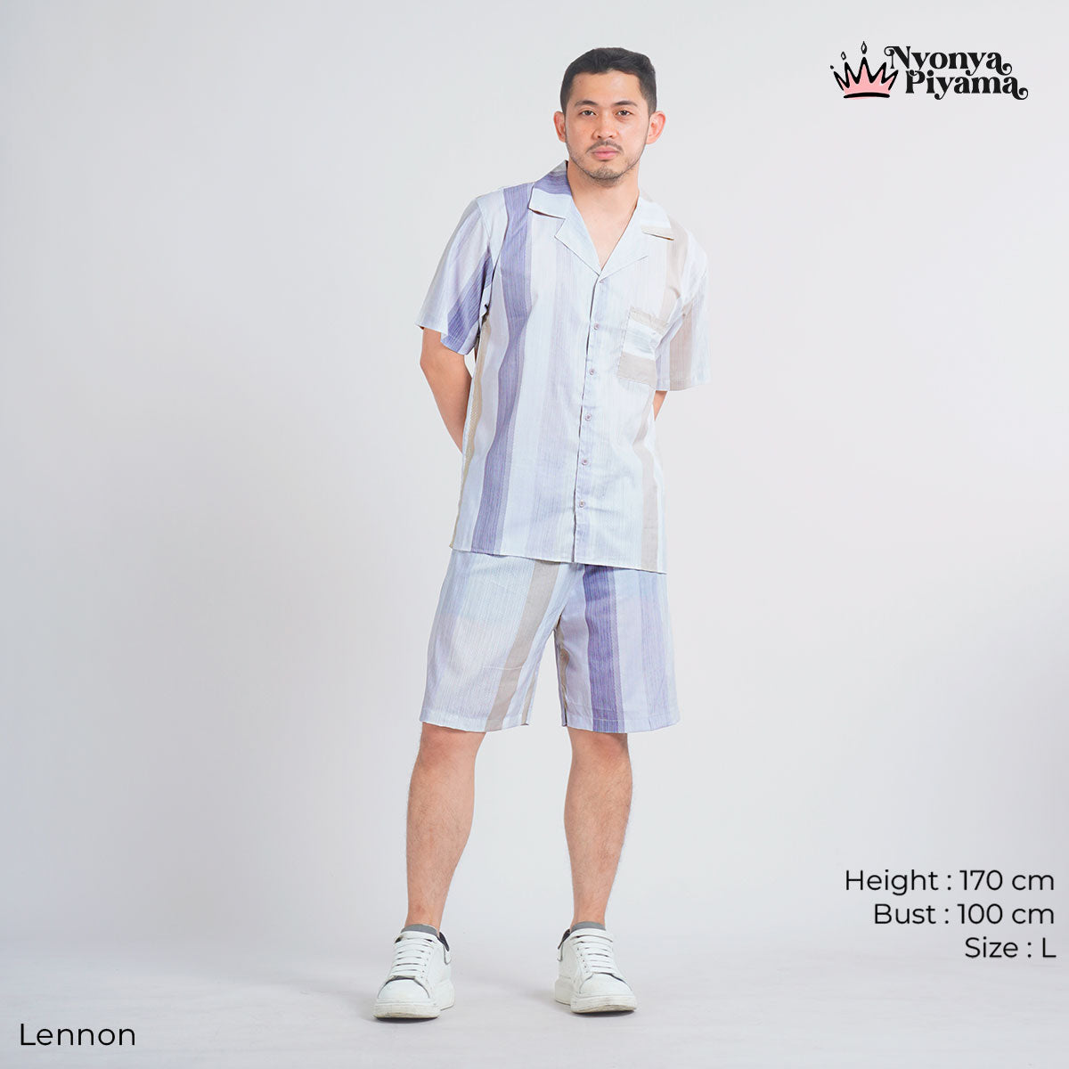 Classic Katun Lennon - Piyama Pria Set