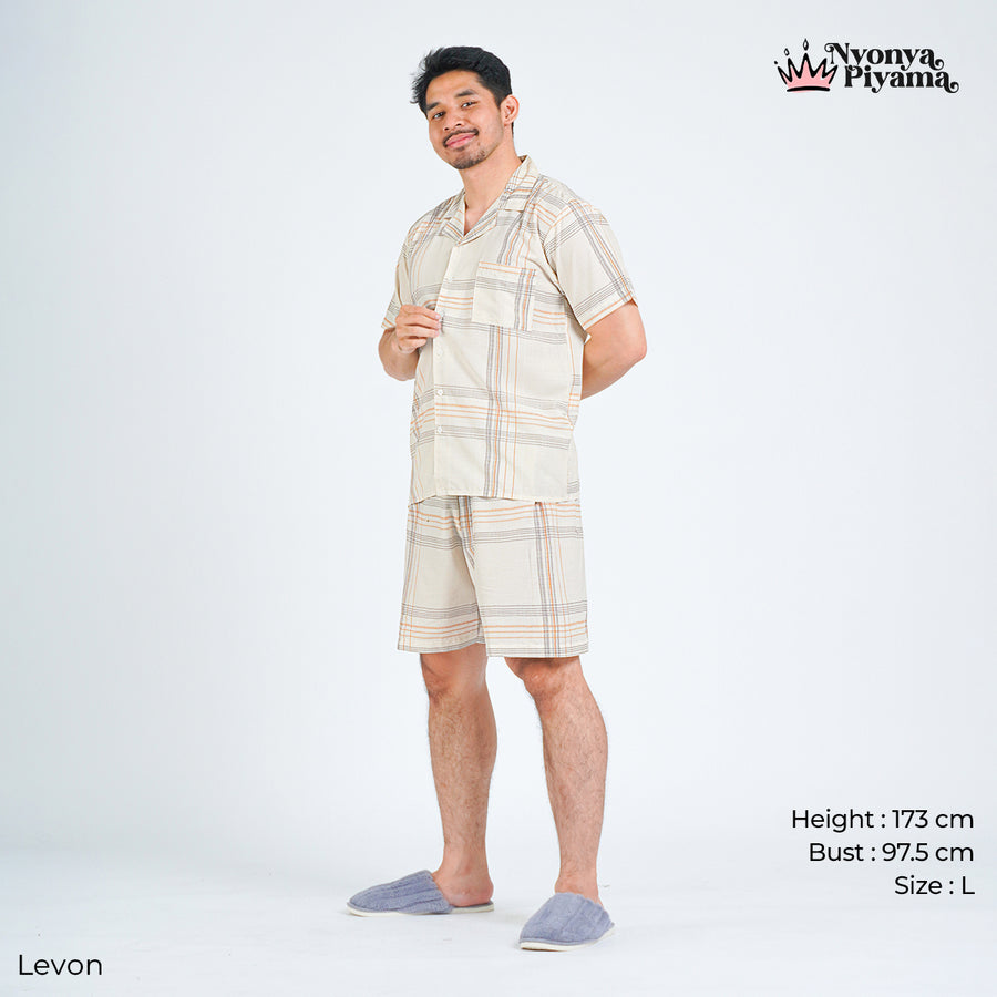 Classic Pajamas Katun Pria Set - Levon