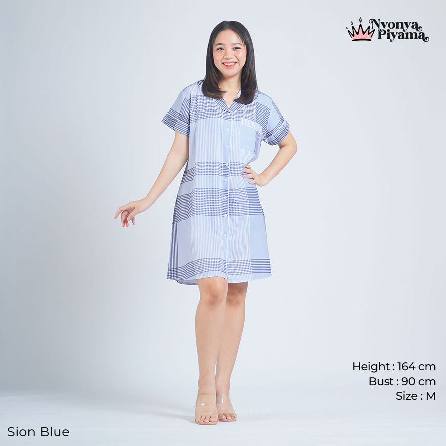 Classic Katun Sion Blue - Piyama Set