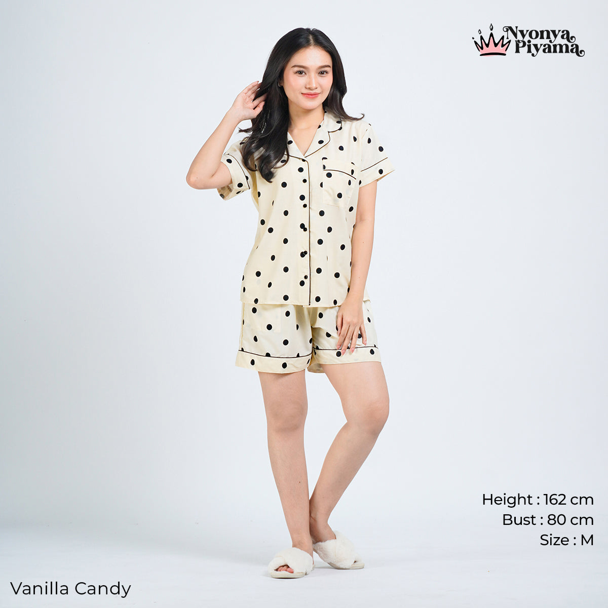 Classic Pajamas Katun Set - Vanilla Candy