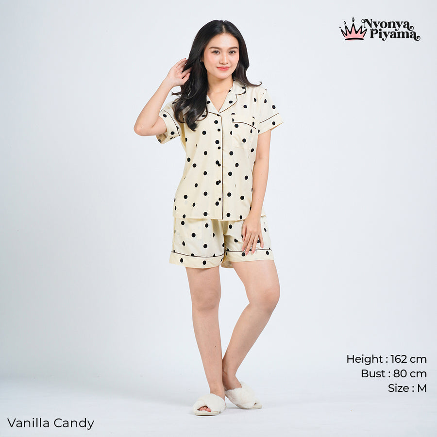 Classic Pajamas Katun Set - Vanilla Candy
