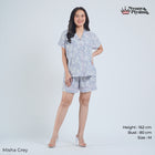 Classic Katun Misha Grey - Piyama Set