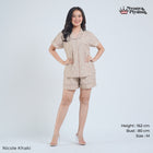 Classic Katun Nicole Khaki - Piyama Set
