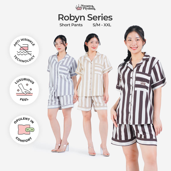 Classic Poly Rayon Robyn Series - Piyama Set Celana Pendek