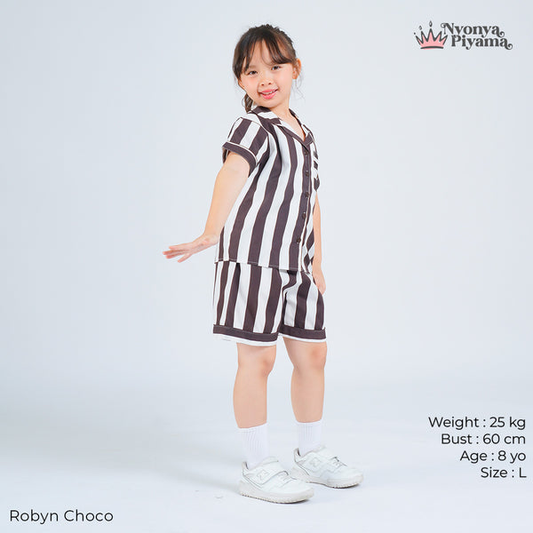 Classic Poly Rayon Robyn Series - Piyama Anak Set Celana Pendek