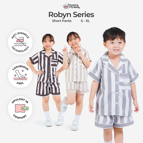 Classic Poly Rayon Robyn Series - Piyama Anak Set Celana Pendek