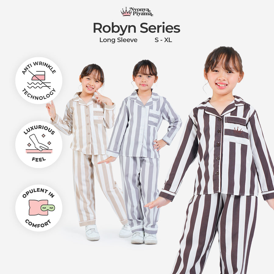 Classic Poly Rayon Robyn Series - Piyama Anak Set Lengan Panjang
