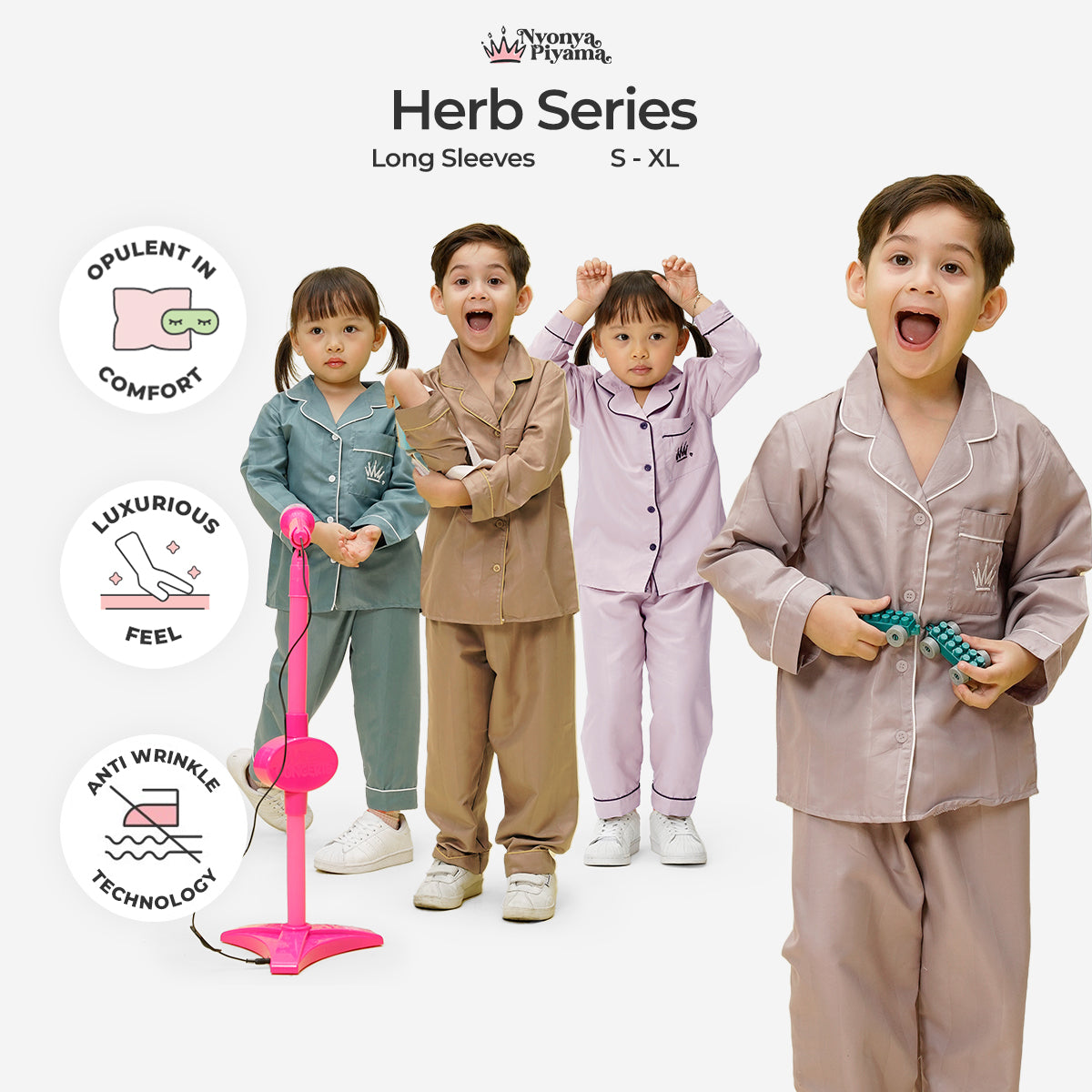Herb Series - Piyama Anak Set Lengan Panjang