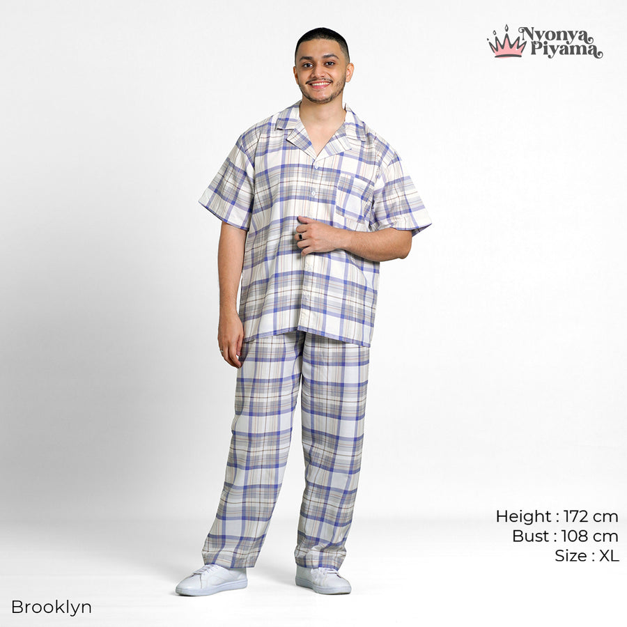 Classic Katun Brooklyn - Piyama Pria Set