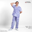 Classic Katun Deventer Blue - Piyama Pria Set