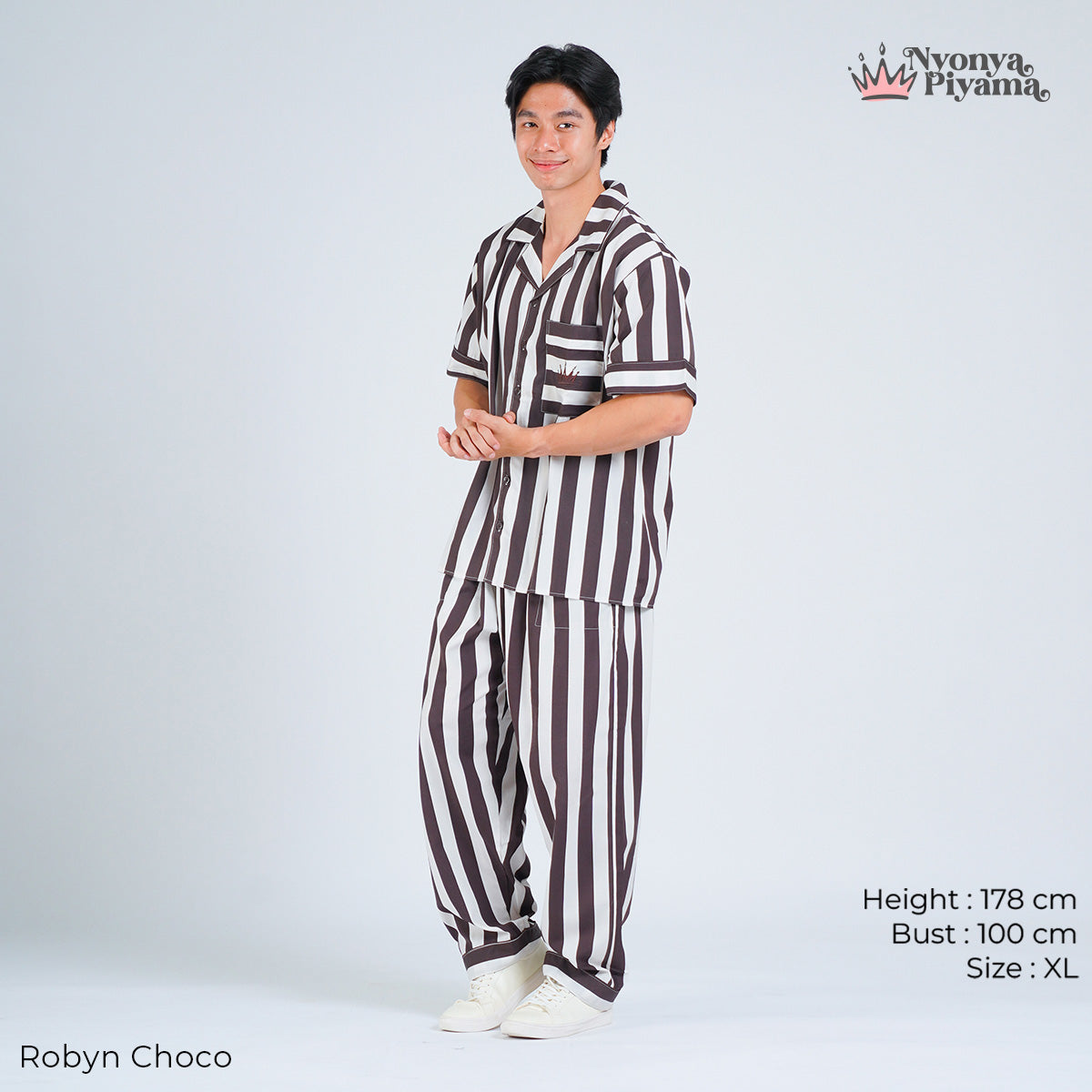 Classic Poly Rayon Robyn Series - Piyama Pria Set Celana Panjang