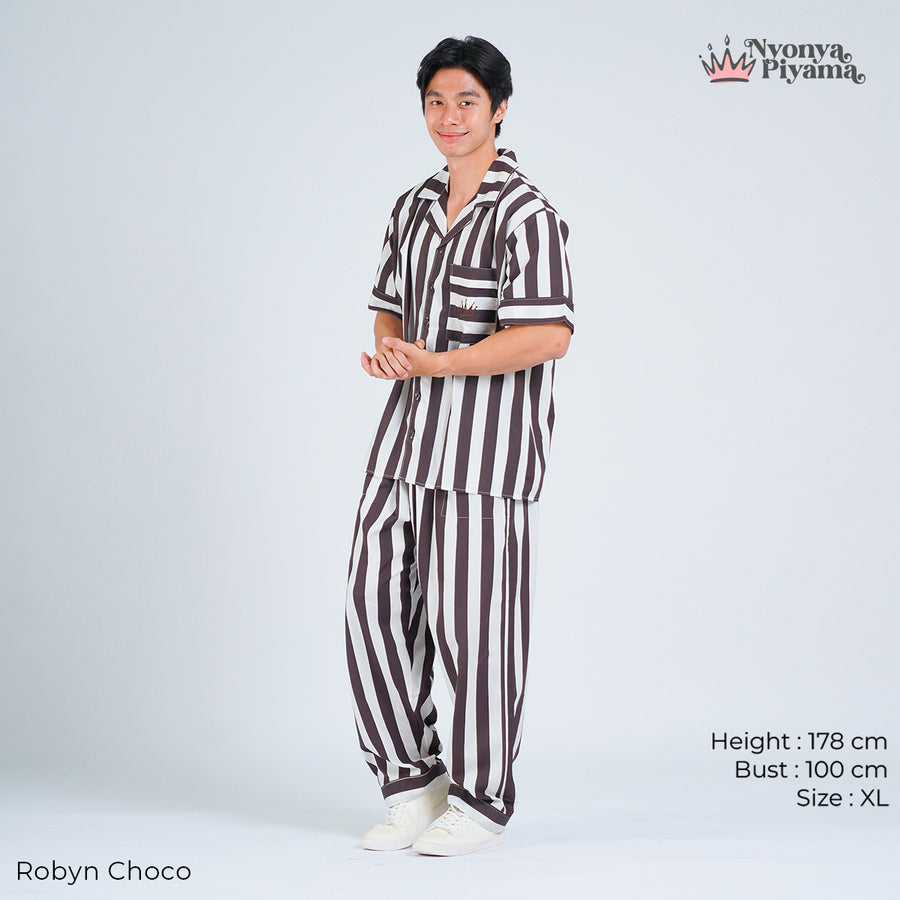 Classic Poly Rayon Robyn Series - Piyama Pria Set Celana Panjang