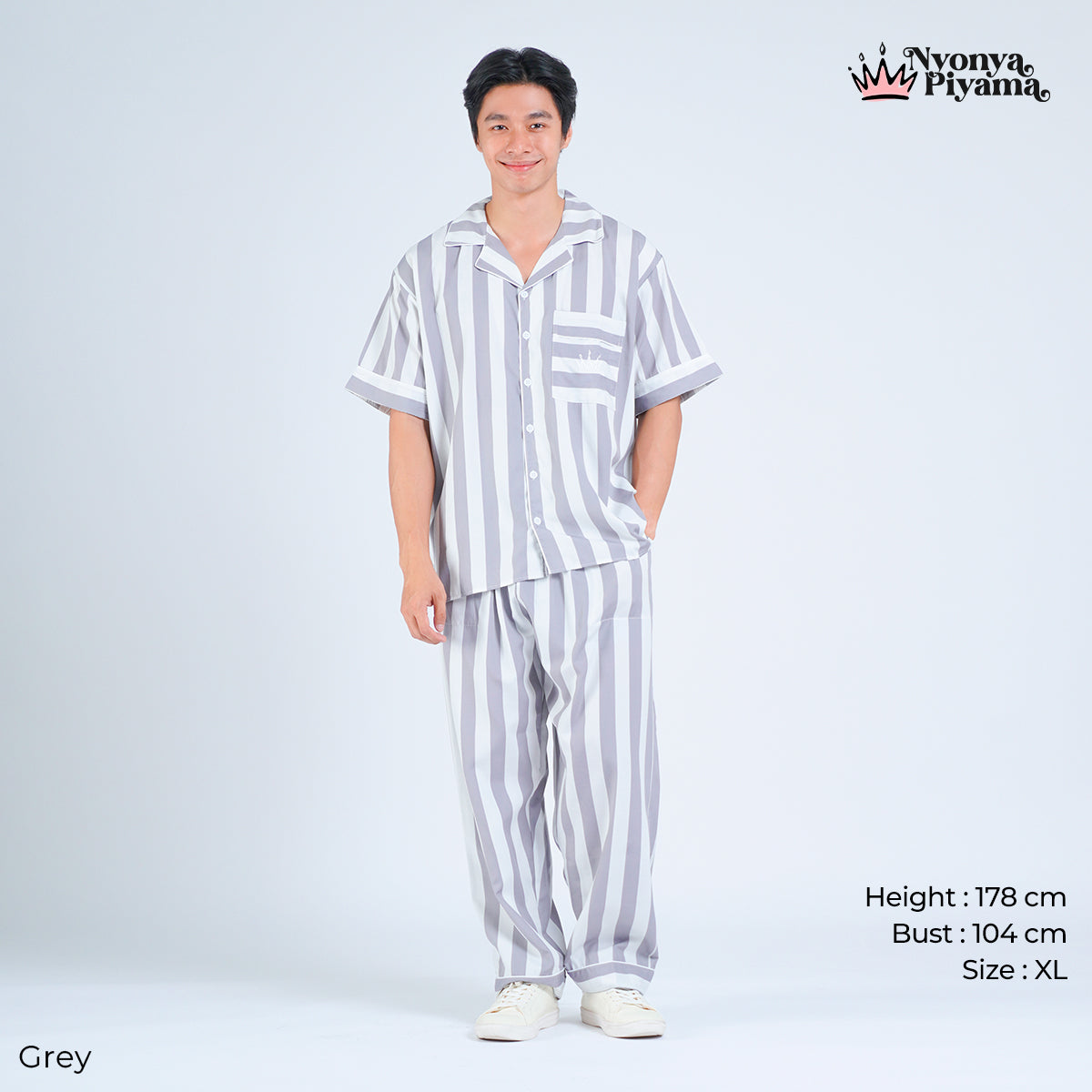 Classic Poly Rayon Robyn Series - Piyama Pria Set Celana Panjang