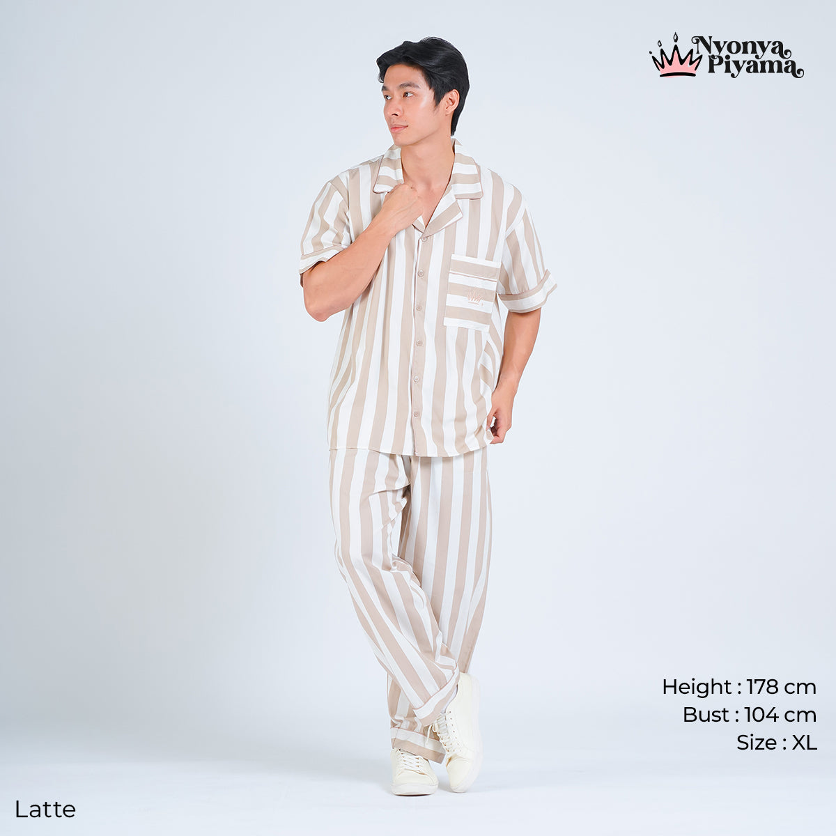 Classic Poly Rayon Robyn Series - Piyama Pria Set Celana Panjang