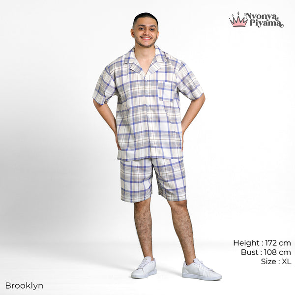 Classic Katun Brooklyn - Piyama Pria Set