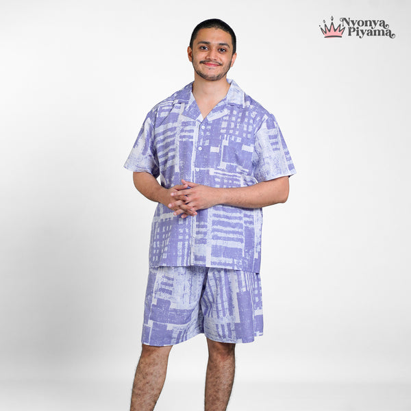 Classic Katun Deventer Blue - Piyama Pria Set