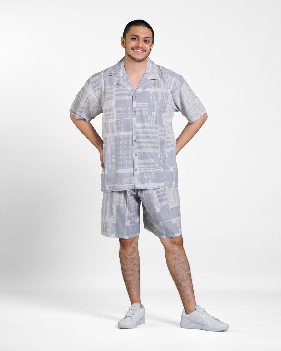 Classic Katun Deventer Grey - Piyama Pria Set