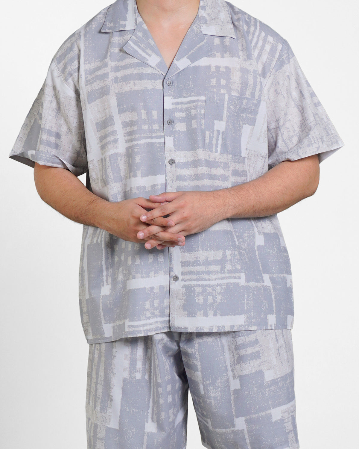 Classic Katun Deventer Grey - Piyama Pria Set