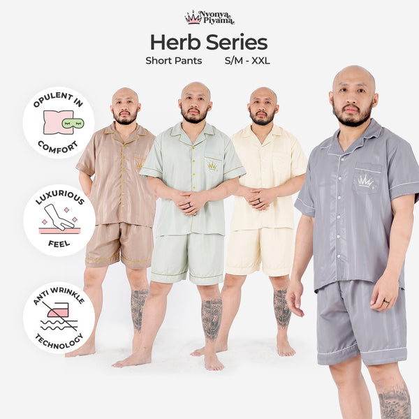 Herb Series - Piyama Pria Set Celana Pendek