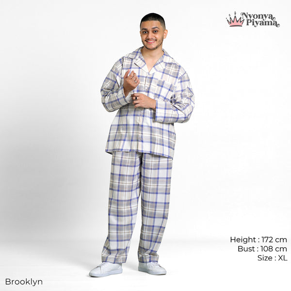 Classic Katun Brooklyn - Piyama Pria Set