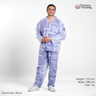 Classic Katun Deventer Blue - Piyama Pria Set