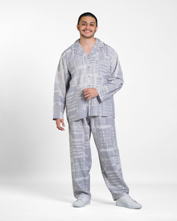 Classic Katun Deventer Grey - Piyama Pria Set