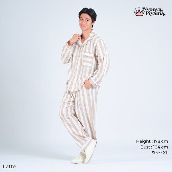 Classic Poly Rayon Robyn Series - Piyama Pria Set Lengan Panjang