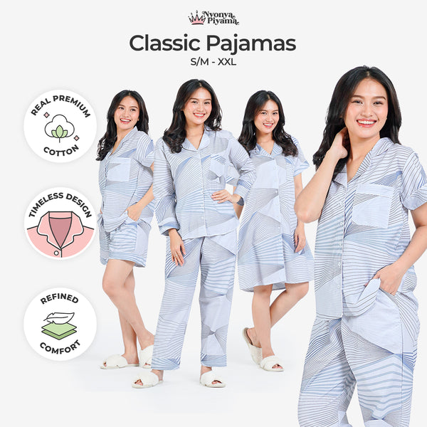Classic Pajamas Katun Set - Neyra