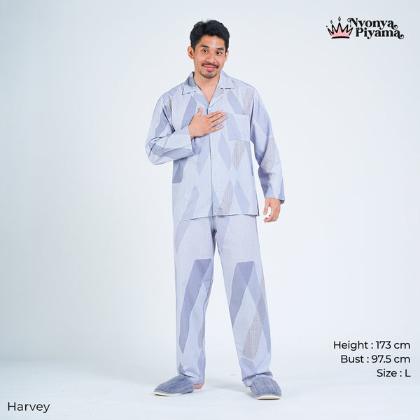 Classic Pajamas Katun Pria Set - Harvey