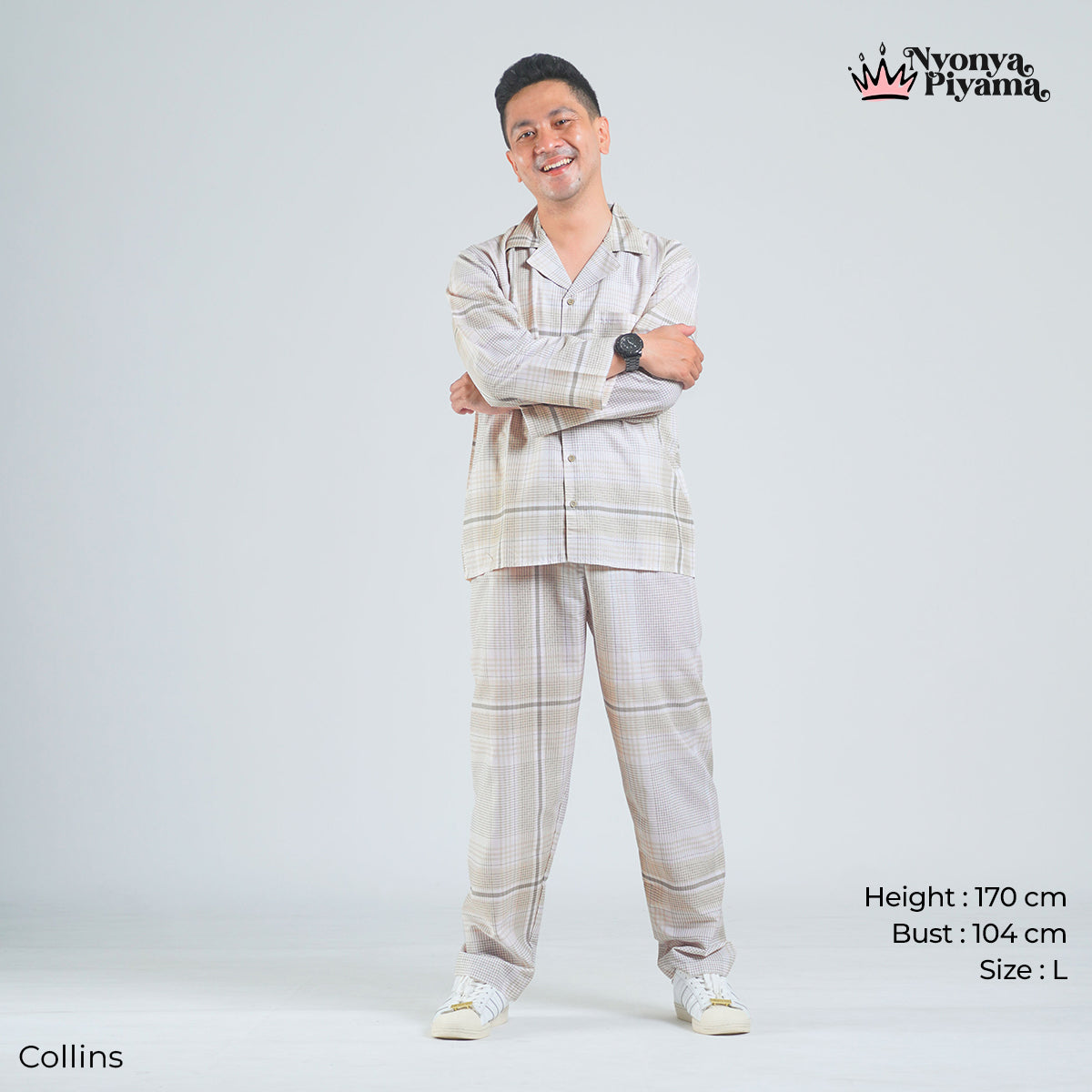 Classic Katun Collins - Piyama Pria Set
