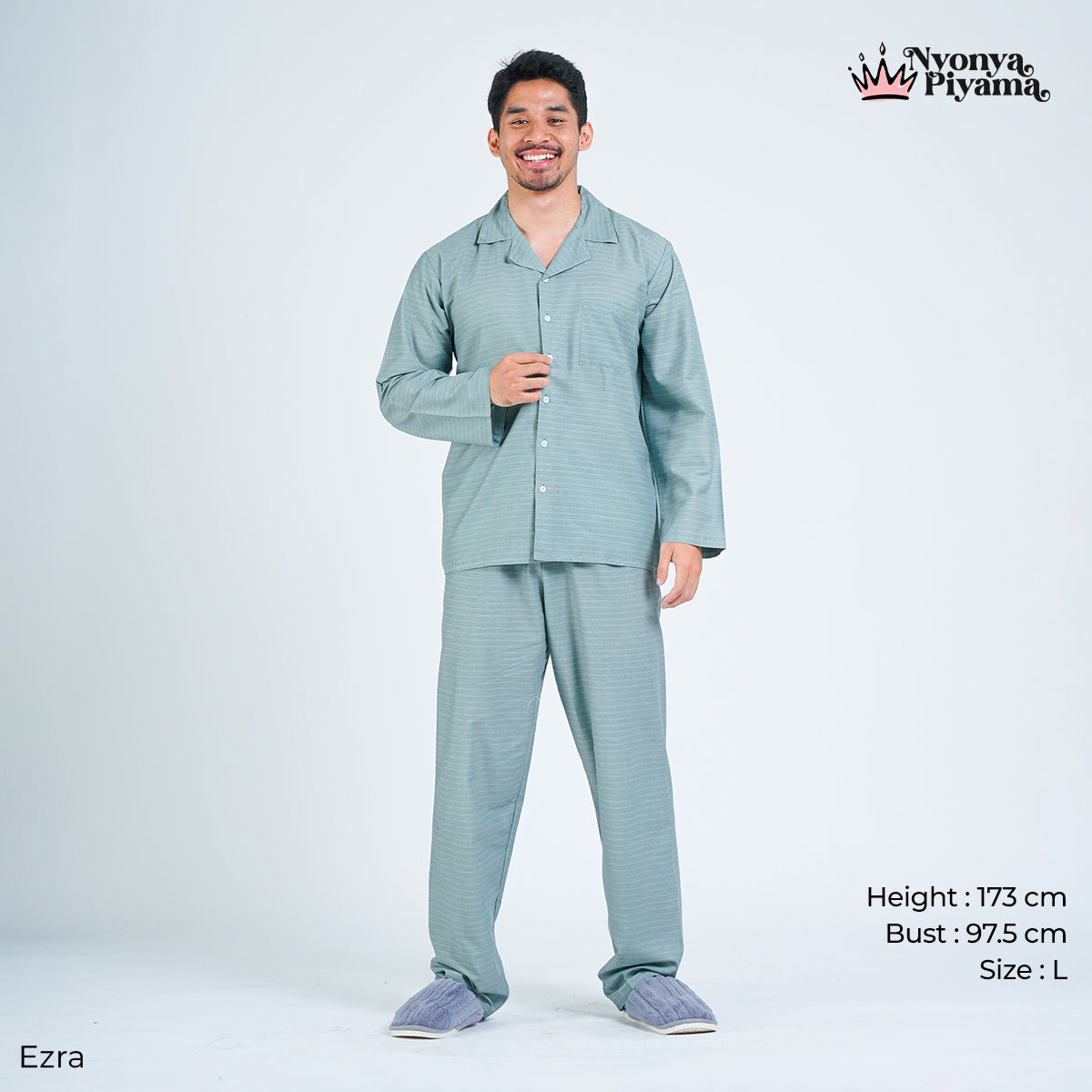 Classic Pajamas Katun Pria Set - Ezra