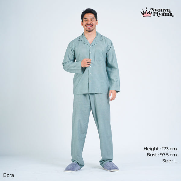Classic Pajamas Katun Pria Set - Ezra