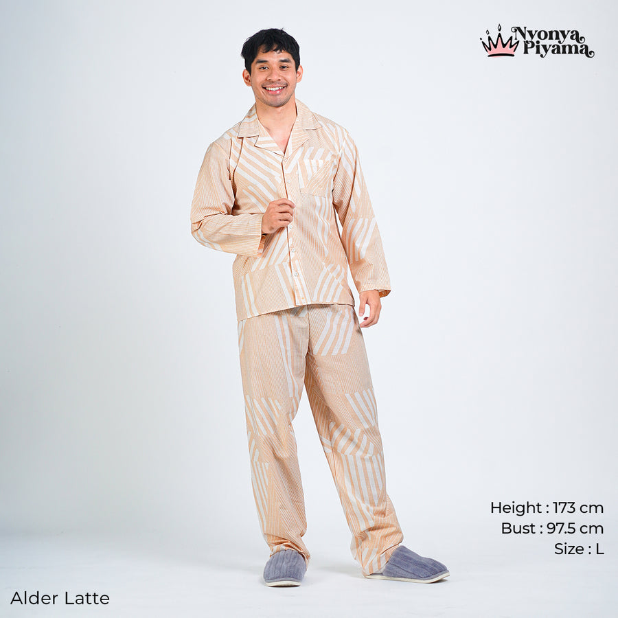 Classic Pajamas Katun for Couple - Alder Latte