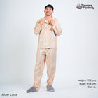 Classic Pajamas Katun Pria Set - Alder Latte