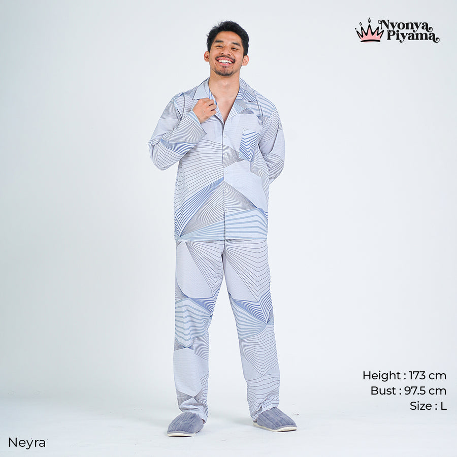 Classic Pajamas Katun Pria Set - Neyra