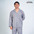 Classic Pajamas Katun Pria Set - Spancer Off Grey