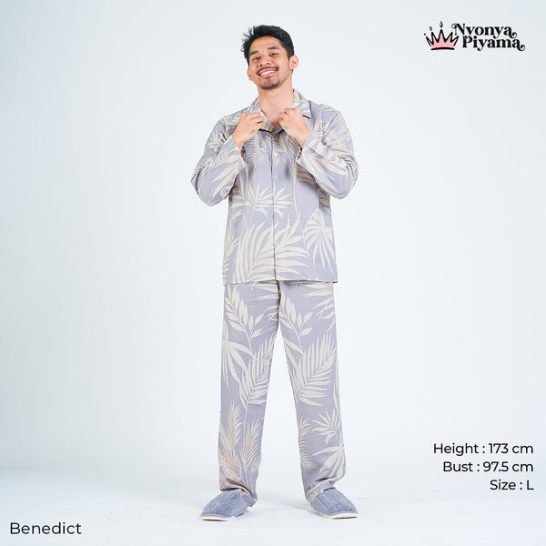 Classic Pajamas Katun Pria Set - Benedict